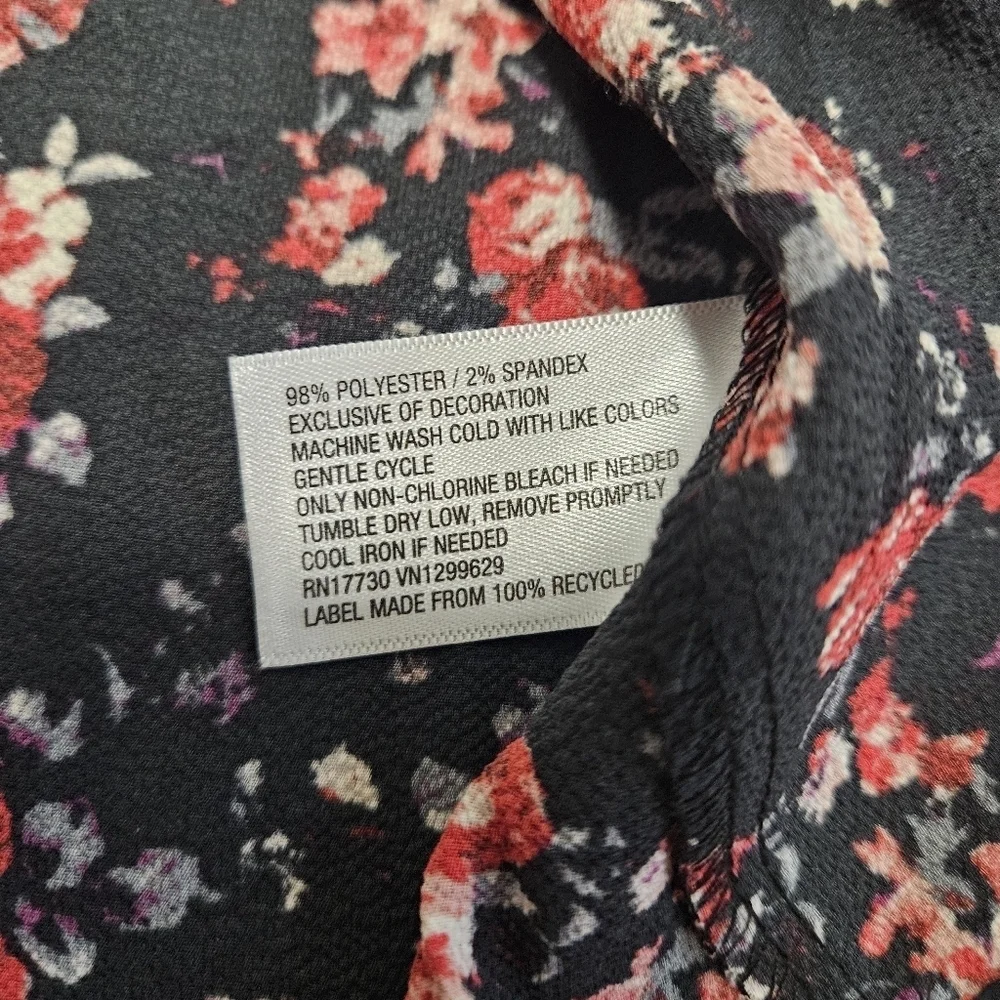 Knox Rose Floral Embroidered Tiered Relaxed Fit Peasant Top Blouse Womens Small - Picture 8 of 12